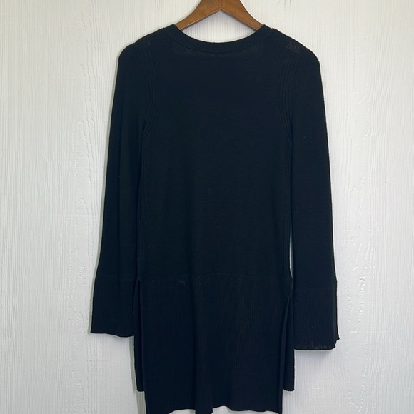 Free People - Criss Cross Black Linen Blend Slit Sides And Sleeves Sweater Small - Picture 12 of 12
